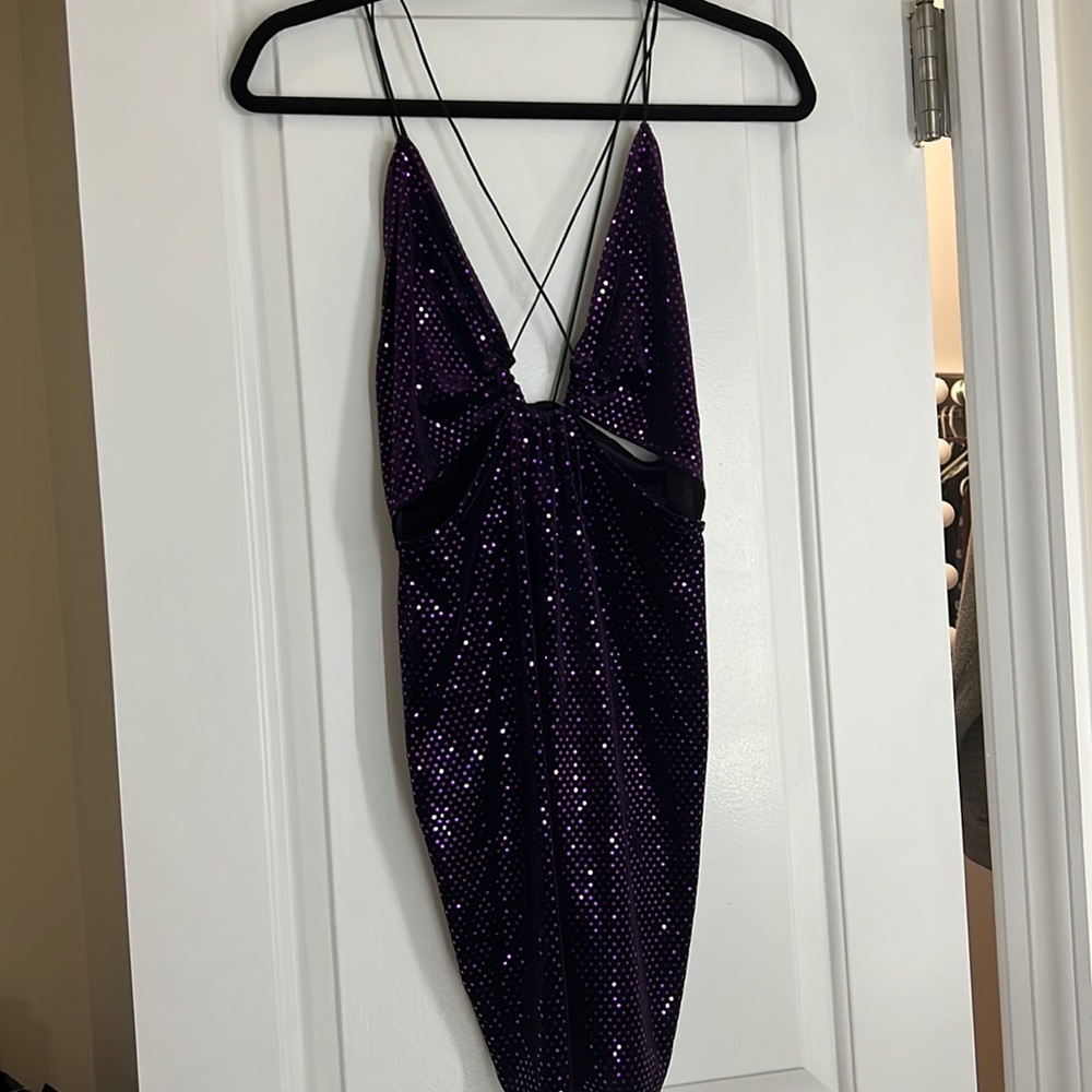 Purple sequin dress